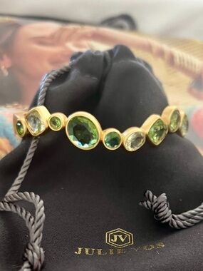 $275 Julie Vos Kaleidescope Crystal Hinged Bracelet